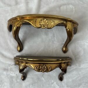 Gold Ornate Burwood Shelf Set of 2. Light wear please see photos. Hollywood re